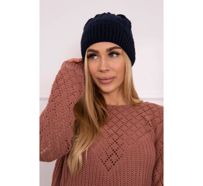 Fleecová čepice Anna model 18750145 navy blue - K-Fashion Fleecová čepice Anna model 18750145 navy blue - K-Fashion