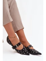 Baletky s korálky a sponou Eko kůže Černé model 21757705 - Boto