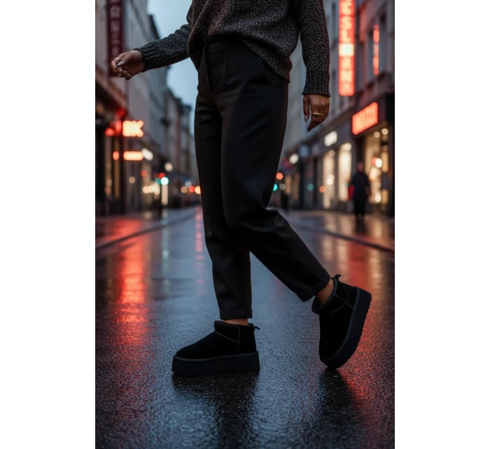 Ženské sněhule z přírodního semiše černé Mairene