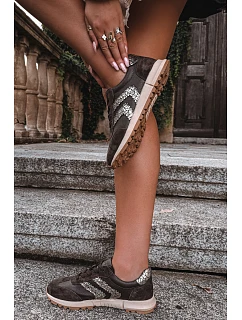 Dámské kožené semišové tenisky model 22386643 hnědé - D&A