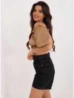 Bluzka LK BZ model 20461029 camelowy - FPrice Bluzka LK BZ model 20461029 camelowy - FPrice