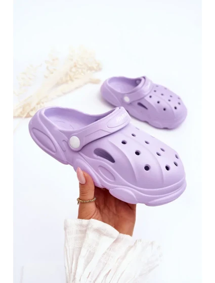 Dětské pěnové pantofle Crocs fialove Cloudy