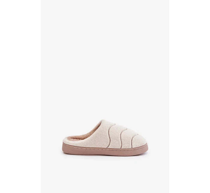 Futrzane Teplé Dámské Pantofle Béžové Vamirae