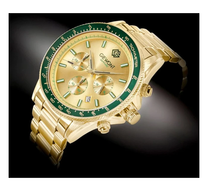 Pánské hodinky Giewont Chronograph Sapphire Gold Green GW3520-B6 Pánské hodinky Giewont Chronograph Sapphire Gold Green GW3520-B6