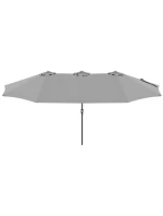 ZAHRADNÍ PARASOL XXXL 2,7x4,6 m ŠEDÝ SASKA GARDEN