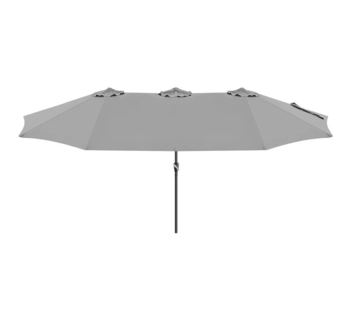 ZAHRADNÍ PARASOL XXXL 2,7x4,6 m ŠEDÝ SASKA GARDEN