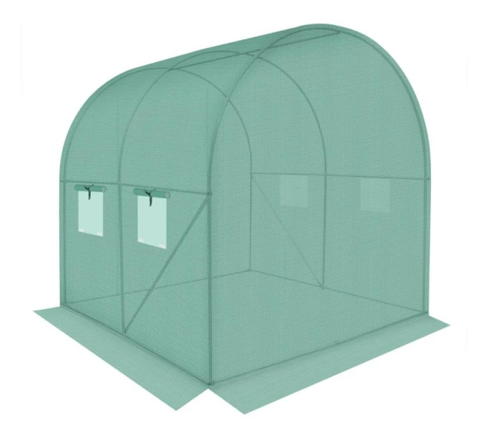 ZAHRADNÍ TUNEL 200x200x200 cm PE KONSTRUKCE ZELENÁ OCEL