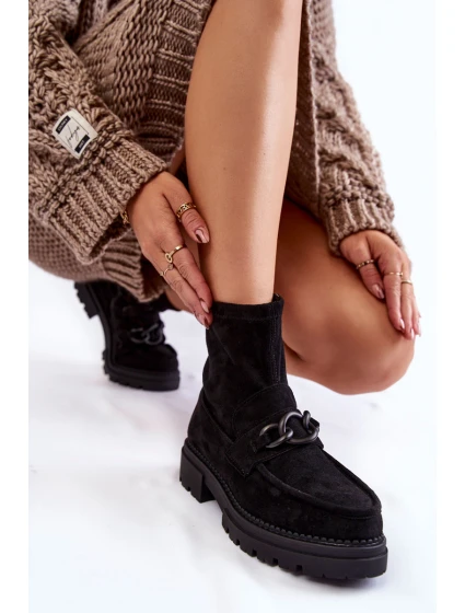 Dámské semišové kozačky  Černe model 21602464 - Boto