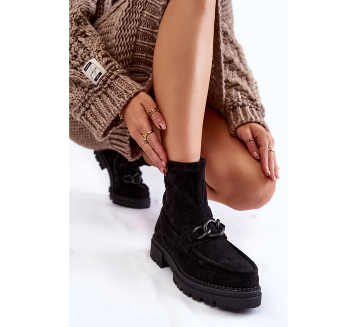 Dámské semišové kozačky  Černe model 21602464 - Boto