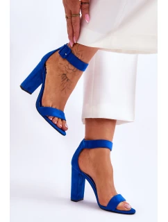 Semišové sandály na vysokém podpatku Tmavě modrá model 21619373 - Boto