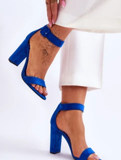 Semišové sandály na vysokém podpatku Tmavě modrá model 21619373 - Boto