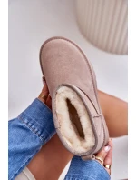 Moderní nízké zimní boty z semiše v khaki Nucca