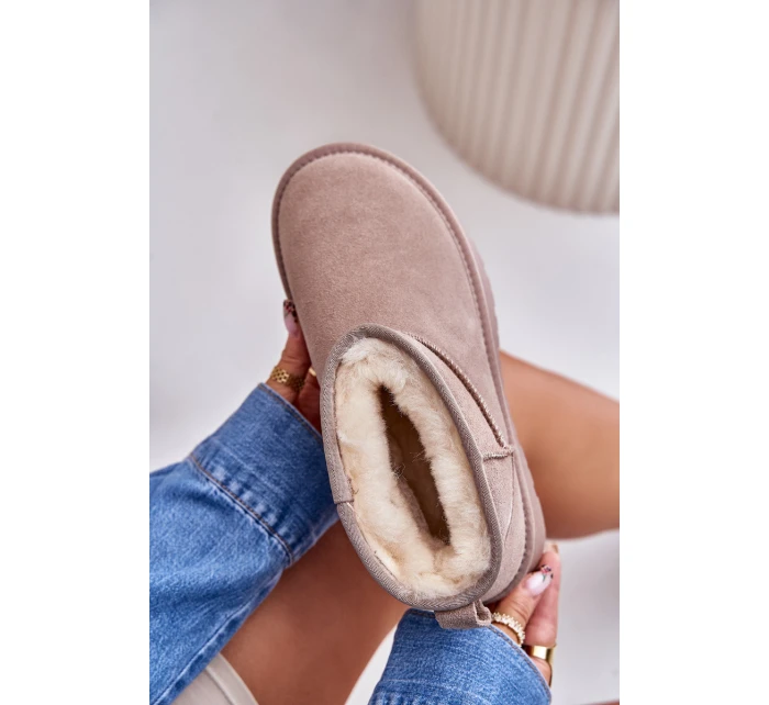 Moderní nízké zimní boty z semiše v khaki Nucca