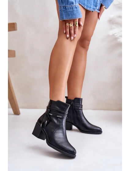 Dámské boty na podpatku z podšívkou černé model 21672432 - Boto Dámské boty na podpatku z podšívkou černé model 21672432 - Boto