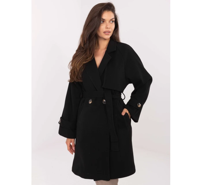 Płaszcz IT PL model 21302531 czarny - FPrice Płaszcz IT PL model 21302531 czarny - FPrice