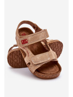 Dětské lehké sandály na suchý zip Big Star LL374140 Béžová