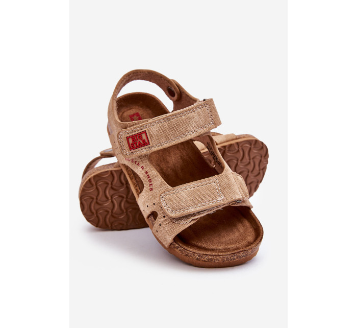 Dětské lehké sandály na suchý zip Big Star LL374140 Béžová