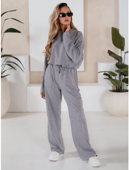 Dámská tepláková souprava CHARM světle šedá FashionStreet AY0958 Dámská tepláková souprava CHARM světle šedá FashionStreet AY0958