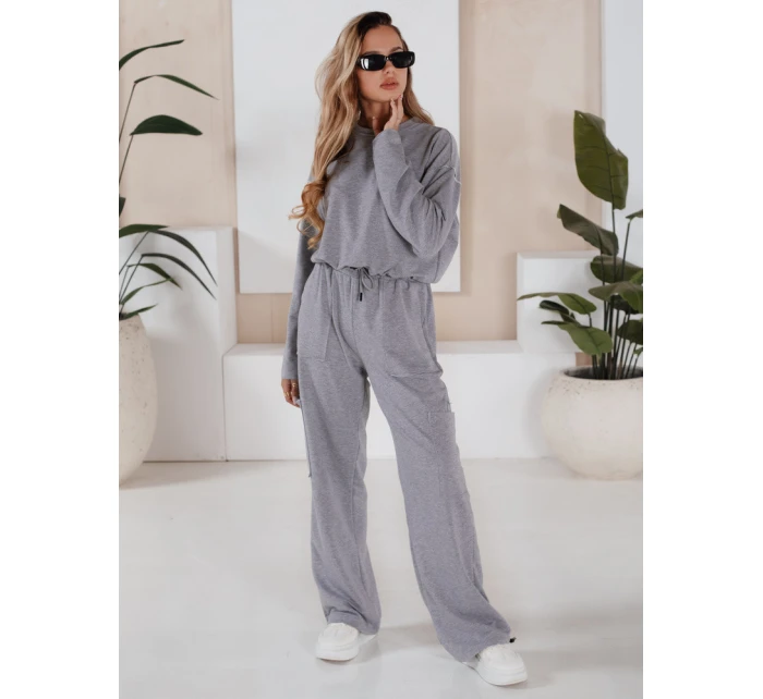 Dámská tepláková souprava CHARM světle šedá FashionStreet AY0958 Dámská tepláková souprava CHARM světle šedá FashionStreet AY0958