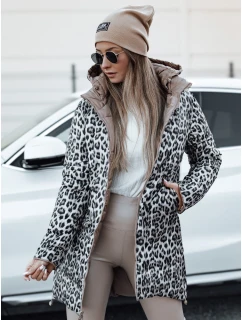 Dámská oboustranná bunda PURRBREEZ dlouhá prošívaná bunda s kapucí camel FashionStreet TY4660