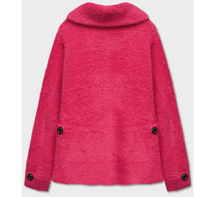 Krátký růžový přehoz přes oblečení typu alpaka na knoflíky model 18035550 - MADE IN ITALY