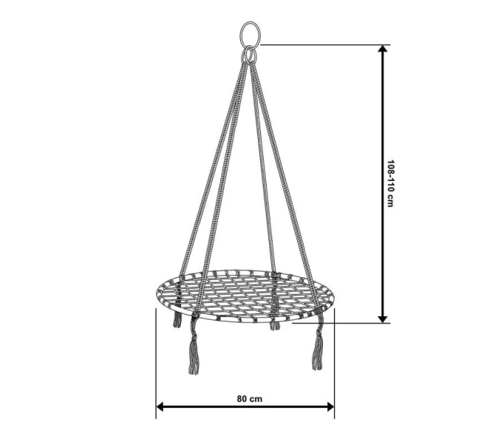 ZAHRADNÍ HOUPACÍ SÍŤ ČAPÍ HNÍZDO 80CM ŠEDÁ