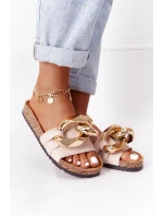 Nazouváky Na Korkové Podrážce S řetízkem Béžové model 21558029 - Boto Nazouváky Na Korkové Podrážce S řetízkem Béžové model 21558029 - Boto