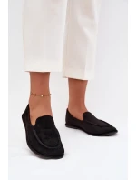 Dámské mokasíny z eko semiše ploché černé Miryelle Dámské mokasíny z eko semiše ploché černé Miryelle
