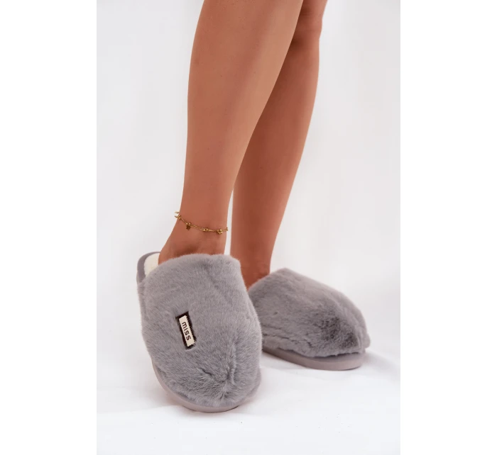 Dámské huňaté pantofle – šedé Belinna Dámské huňaté pantofle – šedé Belinna