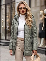Dámská prošívaná bunda s kapucí zelená  model 22547129 - FashionStreet