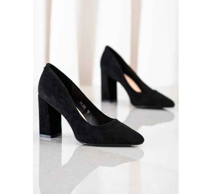 Klasické lodičky dámské černé na širokém podpatku Klasické lodičky dámské černé na širokém podpatku