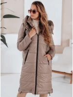 Dámská přechodná bunda ORVITA prošívaná s kapucí tmavě béžová FashionStreet TY5027 Dámská přechodná bunda ORVITA prošívaná s kapucí tmavě béžová FashionStreet TY5027