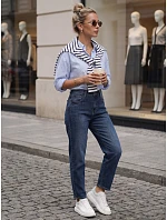 Dámské džíny Mom Fit s elastickým pasem, modré, FashionStreet UY3102