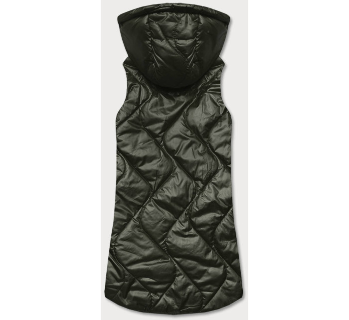Dámská vesta v khaki barvě s kapucí model 18019238 - S'WEST