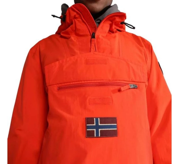 Napapijri RAINFOREST M SUM 3 pánská bunda do deště s nastavitelnou kapucí nepromokavá červená (NP0A4G7DR05)