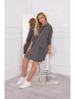 Šaty s kapucí v grafitové barvě Šaty s kapucí v grafitové barvě