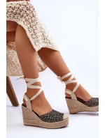 Vázané dámské sandály na klínu Černé Josephine Vázané dámské sandály na klínu Černé Josephine