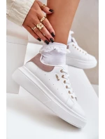 Dámské Sneakersy Na Platformě Eko Kůže Bílé Lelandine Dámské Sneakersy Na Platformě Eko Kůže Bílé Lelandine