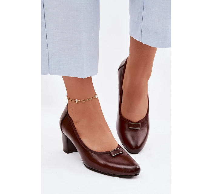 Lodičky na podpatku Vinceza 58622 Hnědé