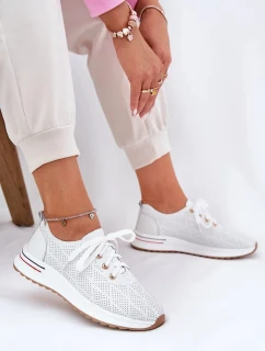 Dámské kožené lehké polobotky Artiker – bílé