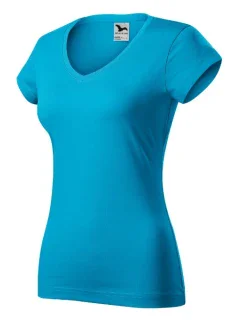 Fit V-neck tričko dámské tyrkysová