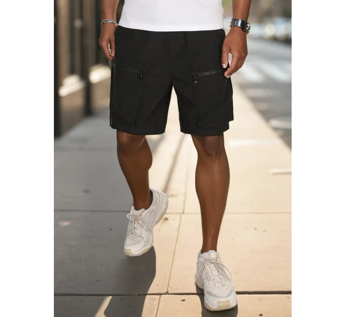 Pánské látkové bojové šortky černé FashionStreet SX2506