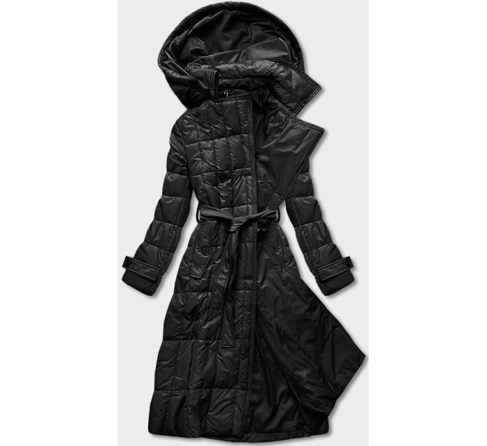 Klasický černý dámský prošívaný kabát model 17658091 - Ann Gissy