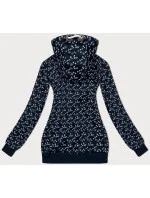 Tmavě modrá sportovní mikina s kapucí a se vzorem vlaštovek (2309) Tmavě modrá sportovní mikina s kapucí a se vzorem vlaštovek (2309)