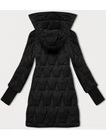 Černá dámská prošívaná bunda pro přechodné období s úpletovými stahovacími lemy Libland (LD-7775)