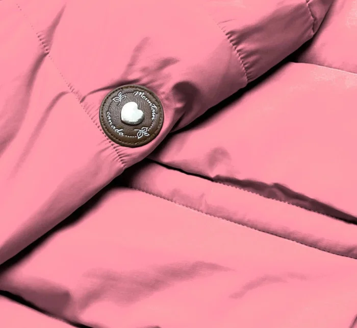 Růžová péřová dámská zimní bunda (CAN-865) Růžová péřová dámská zimní bunda (CAN-865)