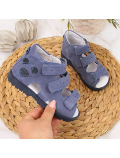 Ortopedické kožené sandály Kornecki Jr KORORT16 blue