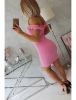 Španělské šaty s volánky světle růžové