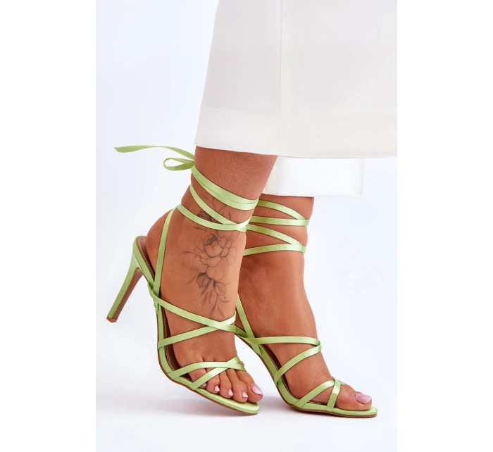 Dámské Sandály Vázané Na Vysokém Podpatku Zelená model 21619408 - Boto Dámské Sandály Vázané Na Vysokém Podpatku Zelená model 21619408 - Boto