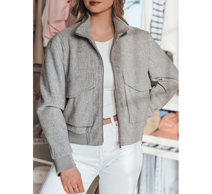 Dámská přechodná oversize bunda bomber LUMINA šedá FashionStreet TY4792 Dámská přechodná oversize bunda bomber LUMINA šedá FashionStreet TY4792